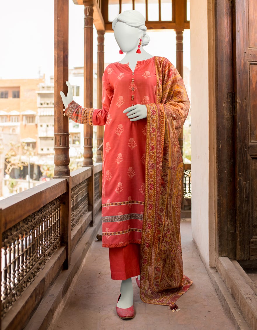 Red Lawn Unstitched 3 Piece Dress | Jlawn-S-23-495