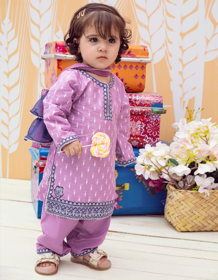 Lilac Cambric Infant 3 Piece | Jik-W-Jwk-23-5001