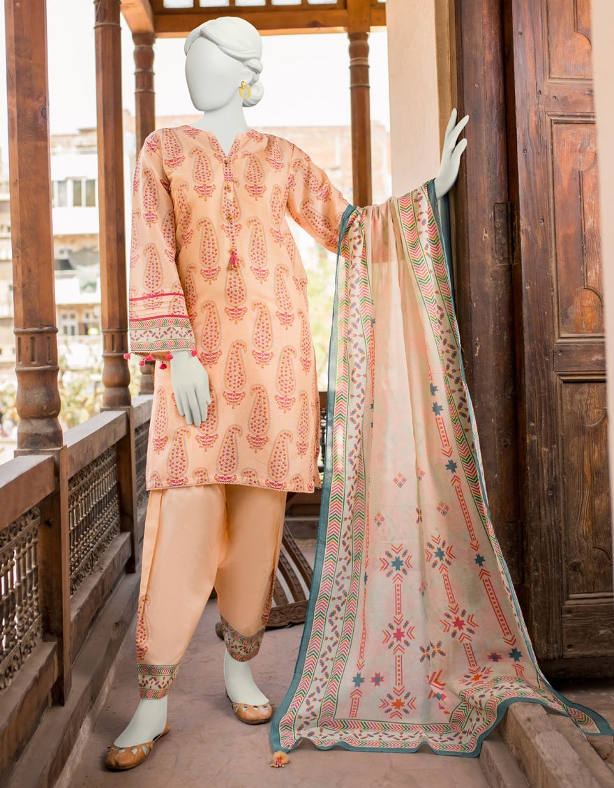 Beige Lawn Unstitched 3 Piece Dress | Jlawn-S-23-500