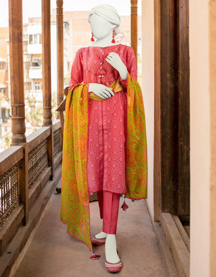 Pink Lawn Unstitched 3 Piece Dress | Jlawn-S-23-501