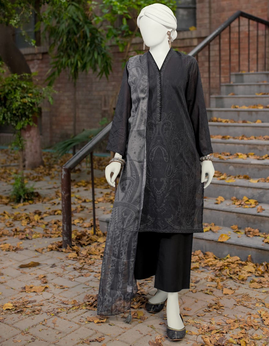 Black Lawn Unstitched 3 Piece Dress | Jlawn-S-23-513