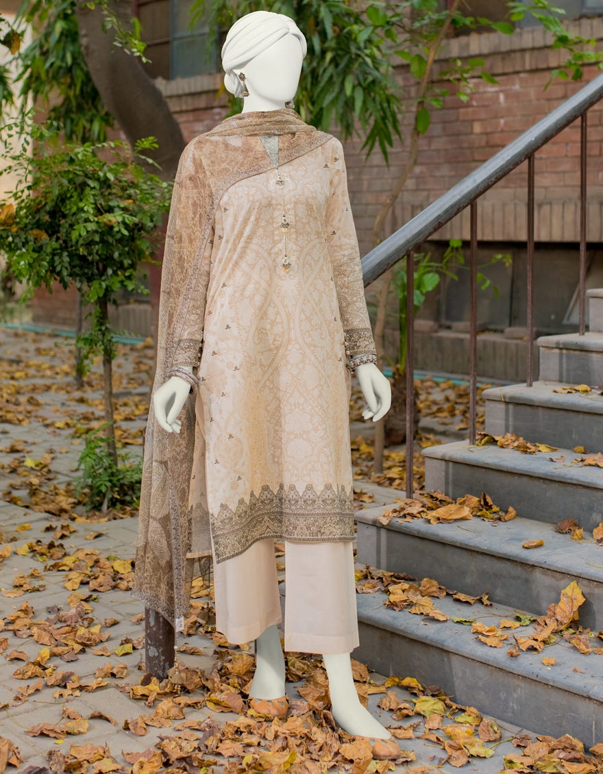 Beige Lawn Unstitched 3 Piece Dress | Jlawn-S-23-514