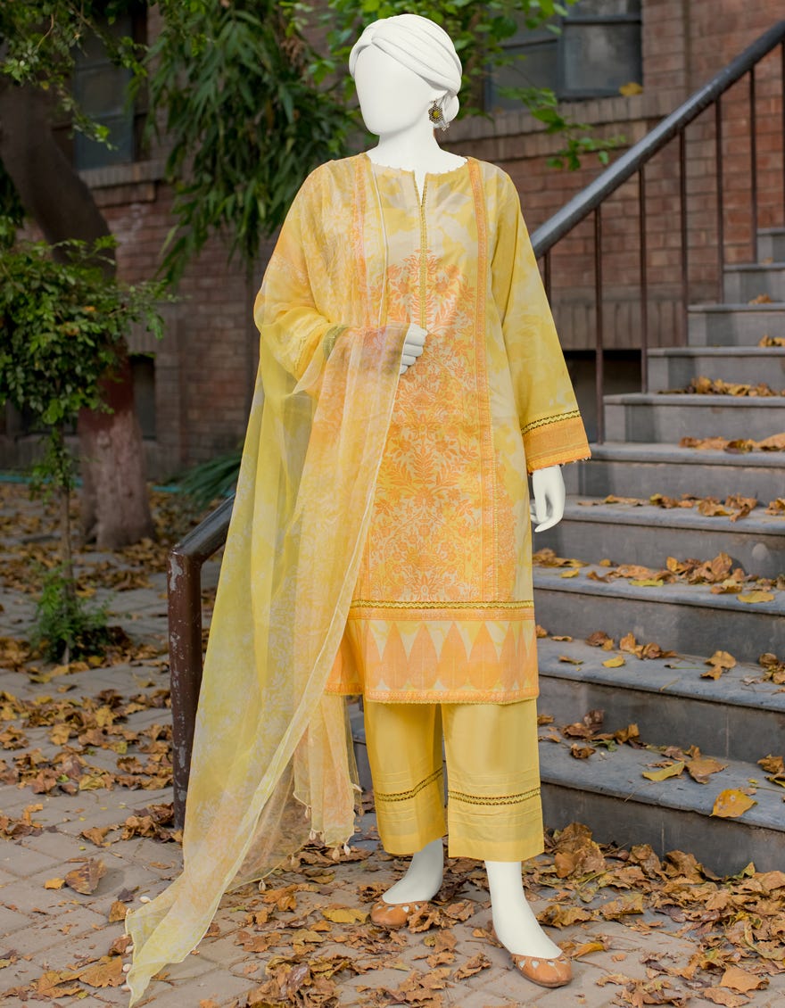 Yellow Lawn Unstitched 3 Piece Dress | Jlawn-S-23-516