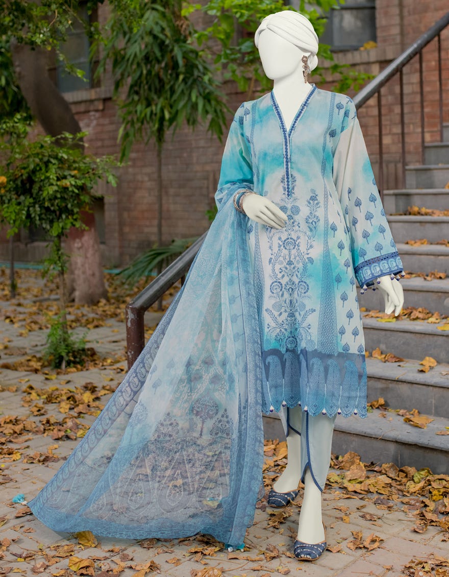 Blue Lawn Unstitched 3 Piece Dress | Jlawn-S-23-517