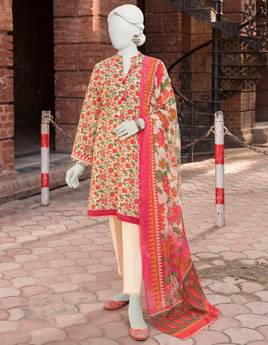 Multicolor Lawn Unstitched 3 Piece Dress | Jlawn-S-23-522