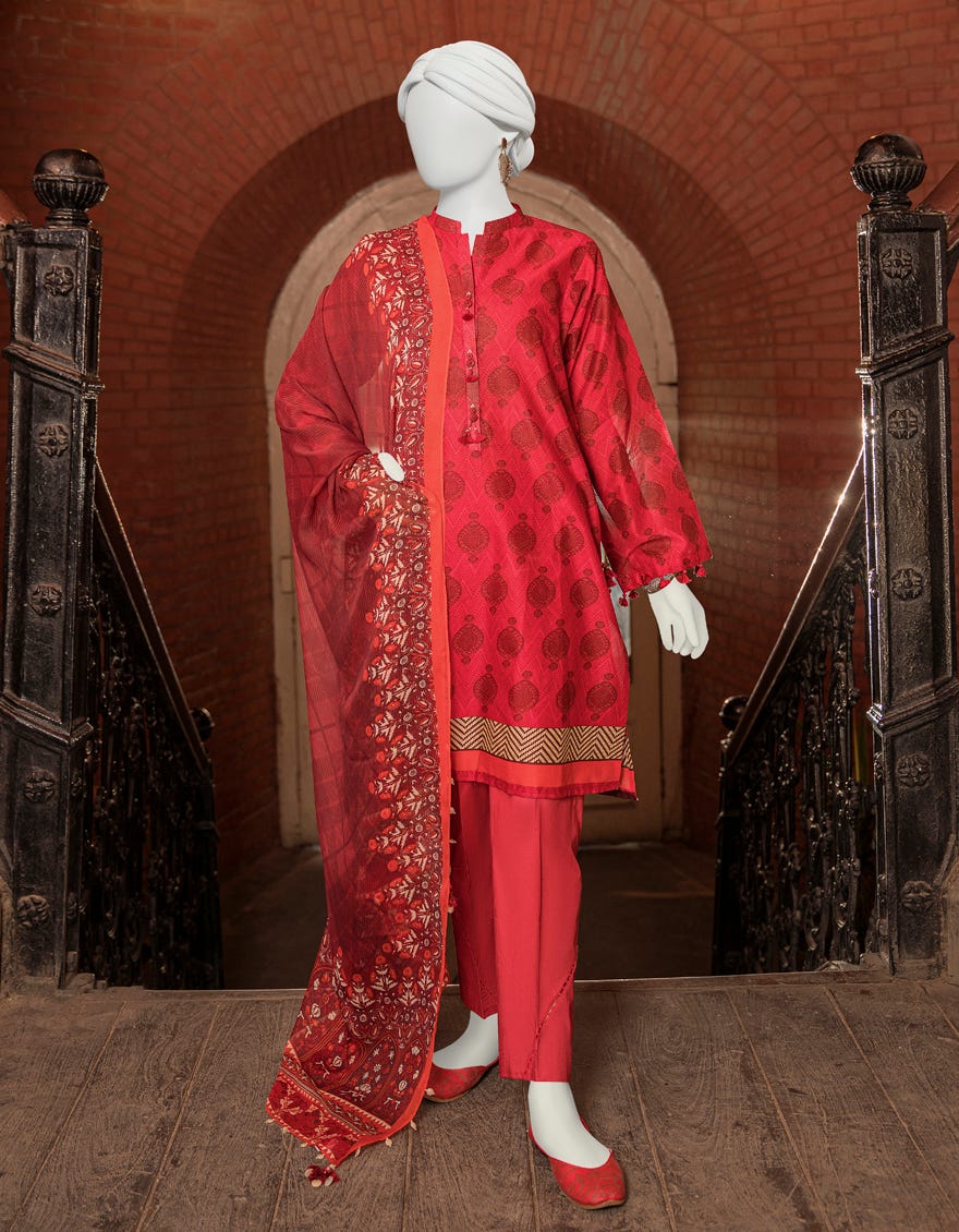 Maroon Lawn Unstitched 3 Piece Dress | Jlawn-S-23-523