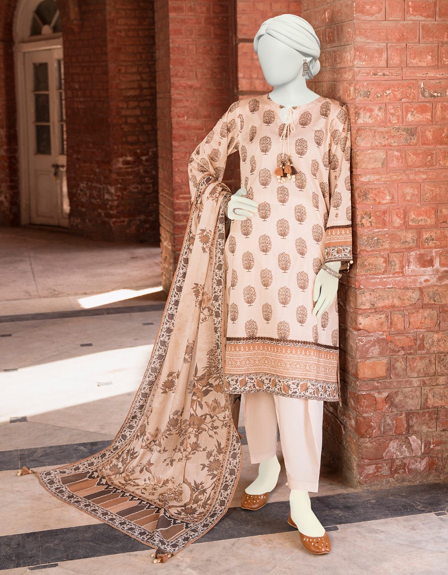 Beige Lawn Unstitched 3 Piece Dress | Jlawn-S-23-527
