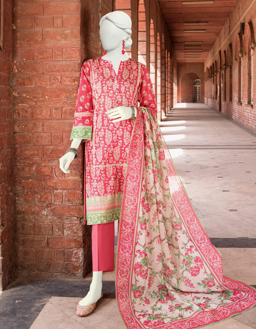 Pink Lawn Unstitched 3 Piece Dress | Jlawn-S-23-528