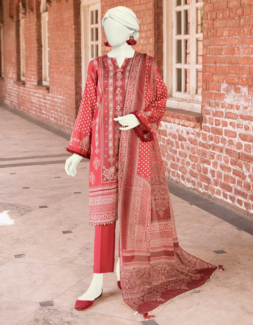 Dark Brown Lawn Unstitched 3 Piece Dress | Jlawn-S-23-532