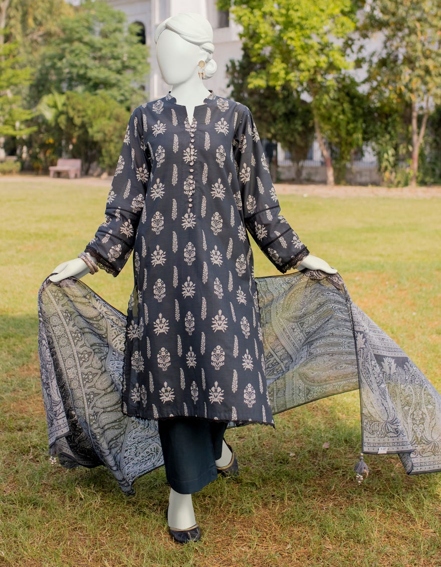 Black Lawn Unstitched 3 Piece Dress | Jlawn-S-23-539