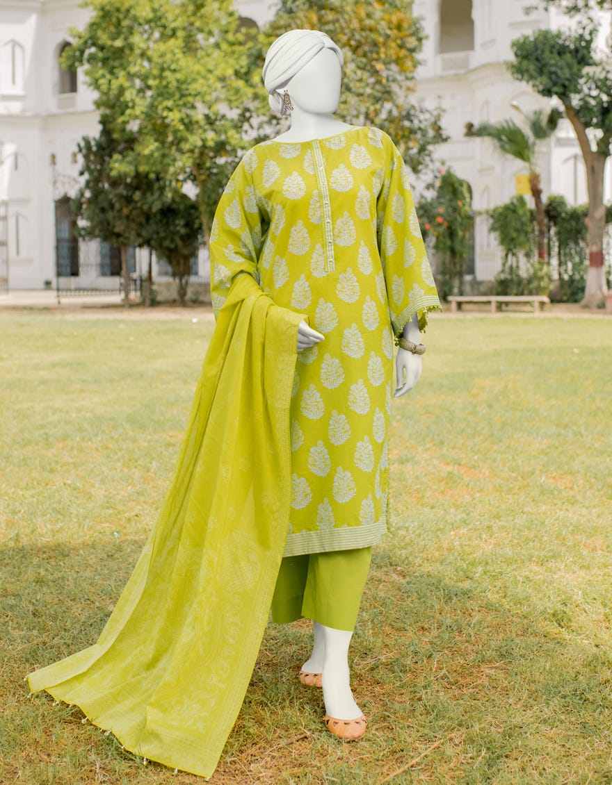 Lime Green Lawn Unstitched 3 Piece Dress | Jlawn-S-23-541