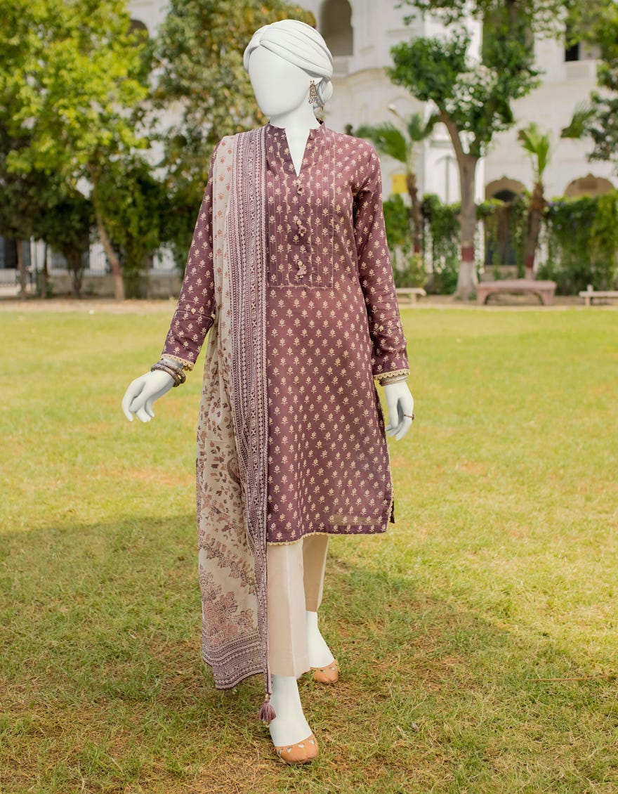 Charcoal Grey Lawn Unstitched 3 Piece Dress | Jlawn-S-23-542