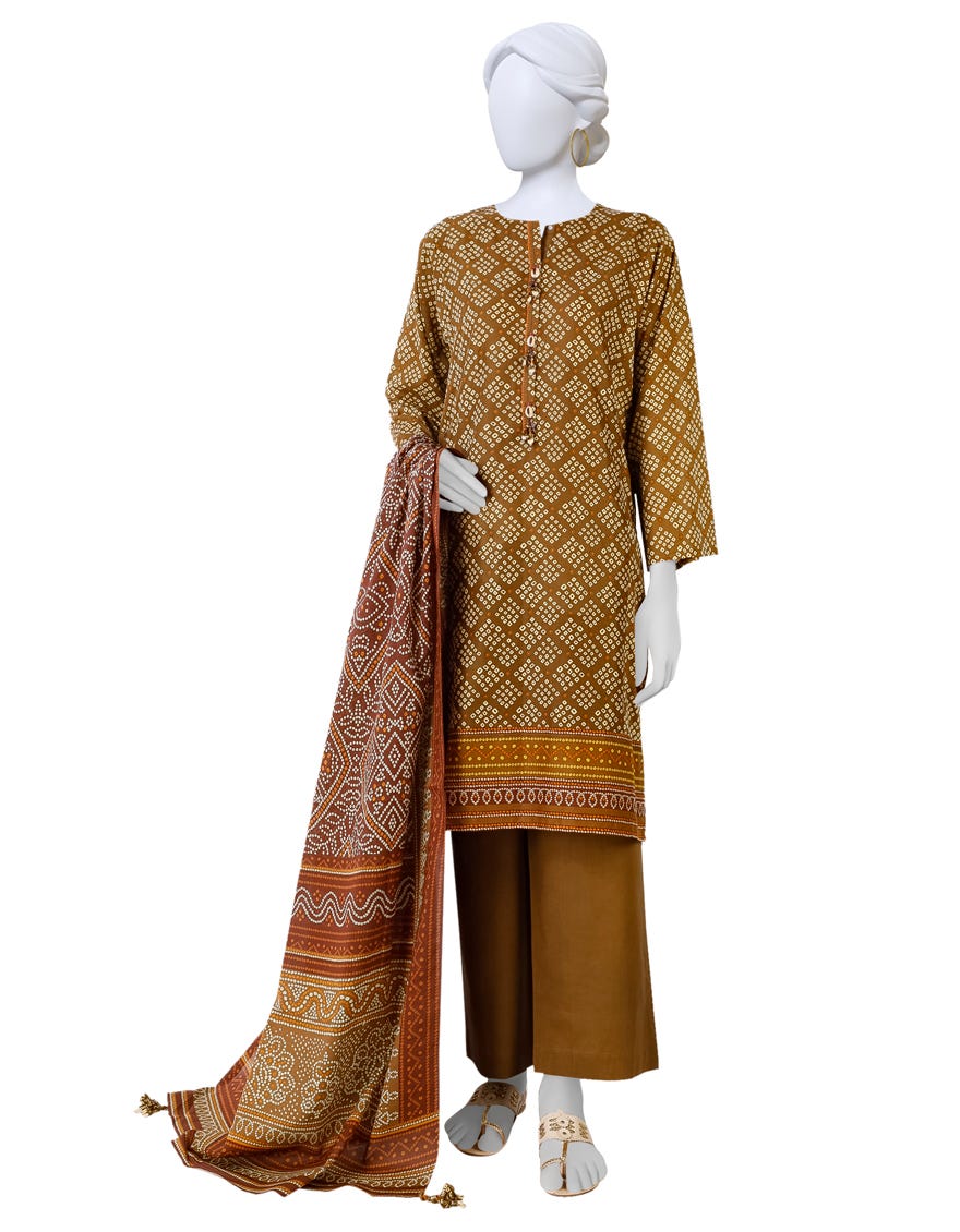 Brown Lawn Unstitched 3 Piece Dress | Jlawn-S-23-554