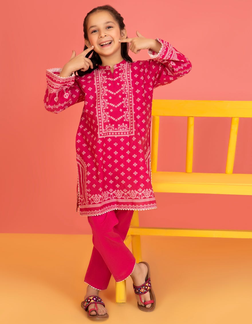 Pink Lawn Girls 2 Piece Stitched | Jgkl-S-Jk2-23-5610