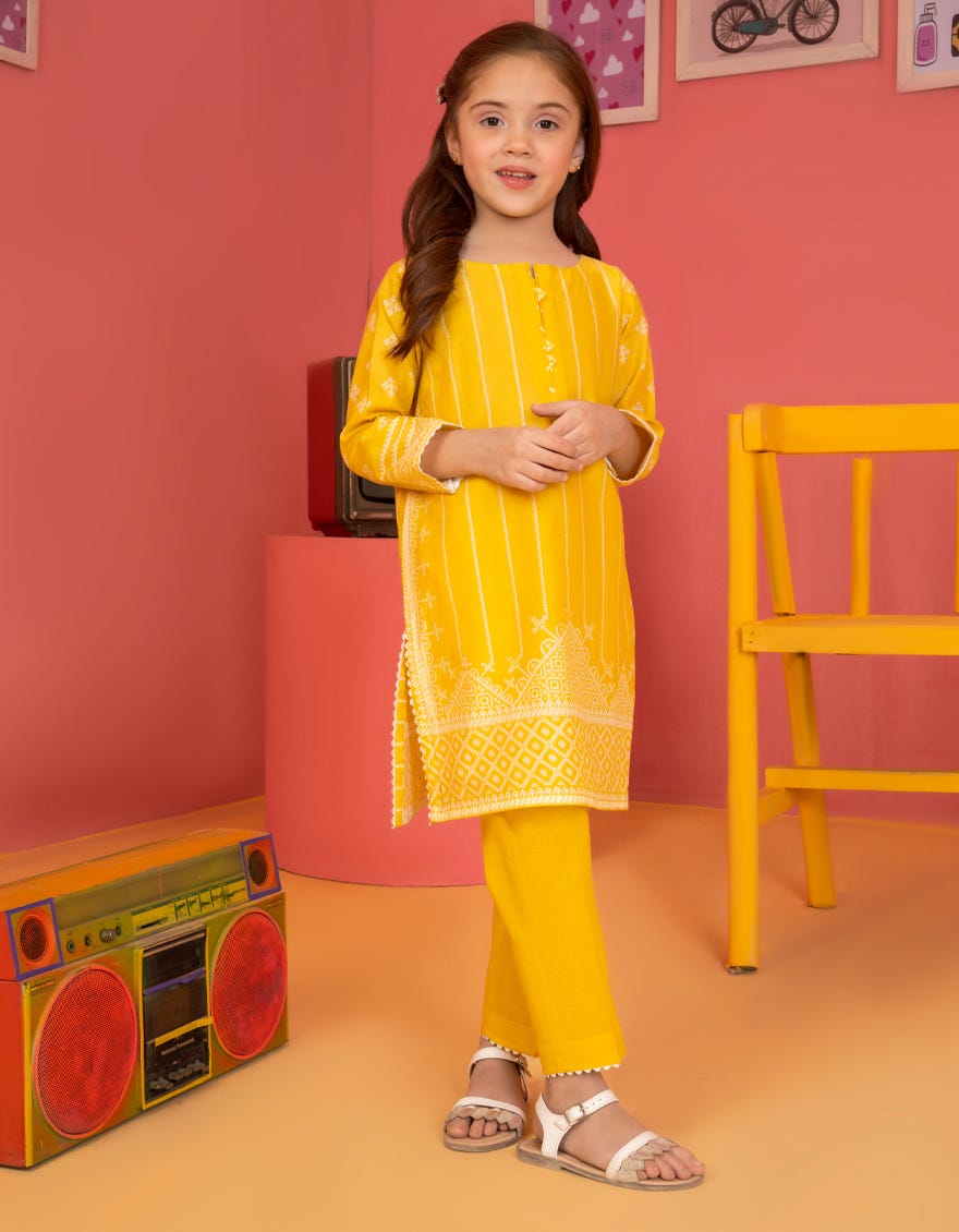 Yellow Lawn Girls 2 Piece Stitched | Jgkl-S-Jk2-23-5609
