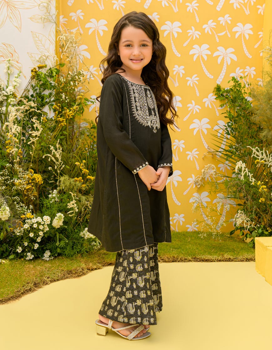 Black Lawn Girls 2 Piece Stitched | Jgkl-S-Jk2-23-5626