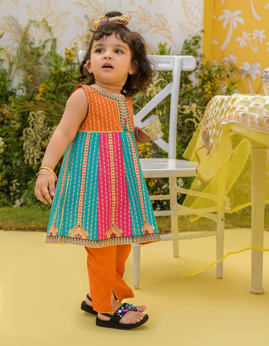 Orange Lawn Kameez Shalwar | Jik-S-Jk2-23-5631