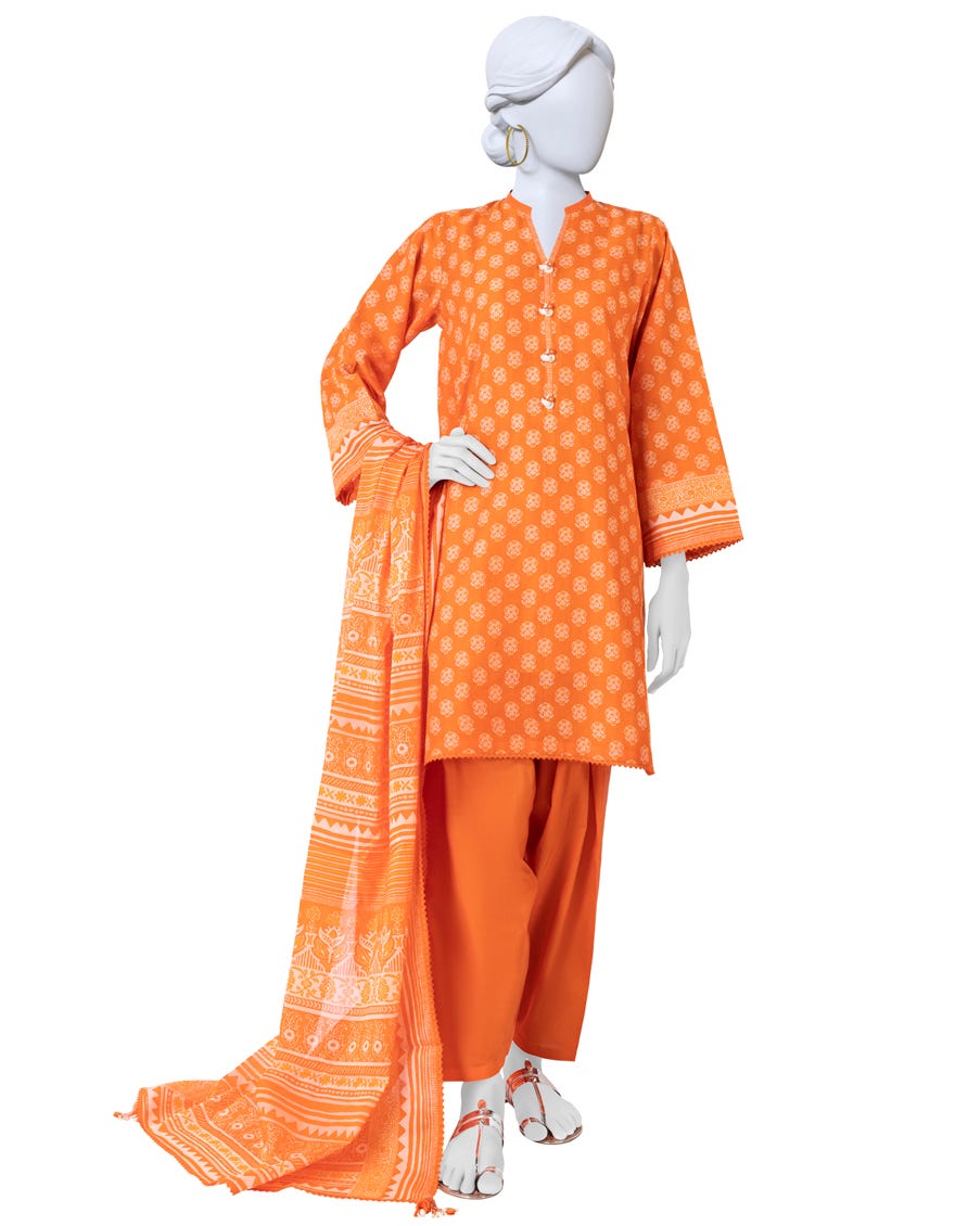 Orange Lawn Unstitched 3 Piece Dress | Jlawn-S-23-575