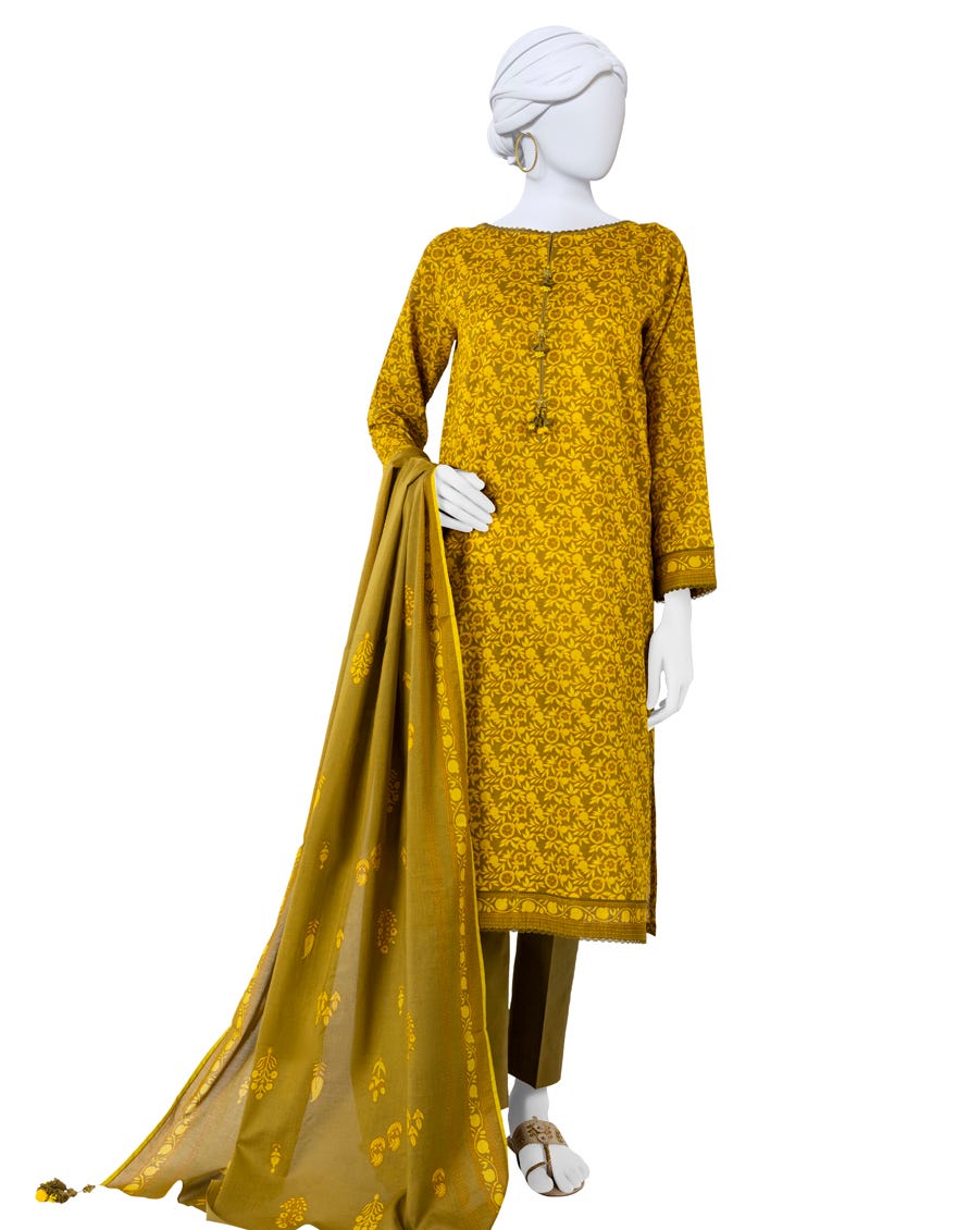 Yellow Lawn Unstitched 3 Piece Dress | Jlawn-S-23-577