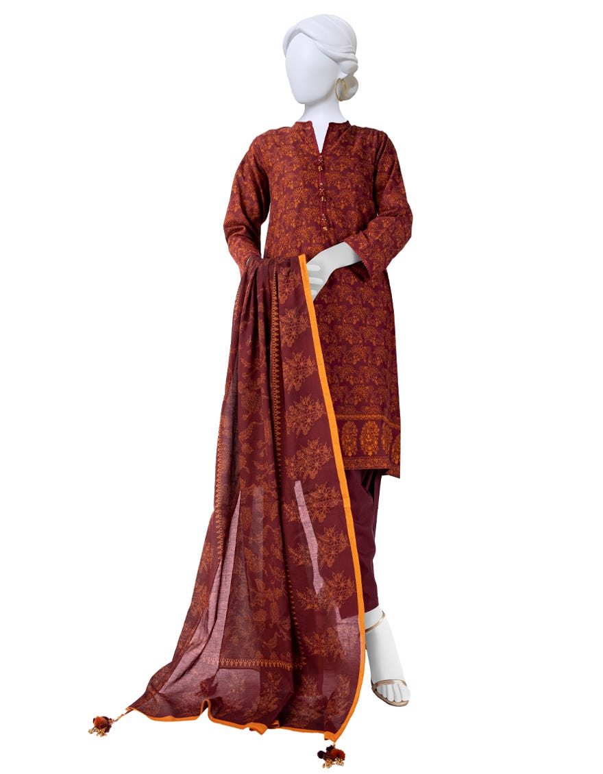 Brown Lawn Unstitched 3 Piece Dress | Jlawn-S-23-589