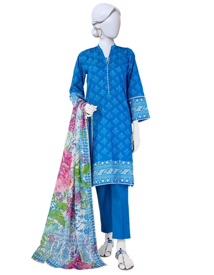 Blue Lawn Unstitched 3 Piece Dress | Jlawn-S-23-606