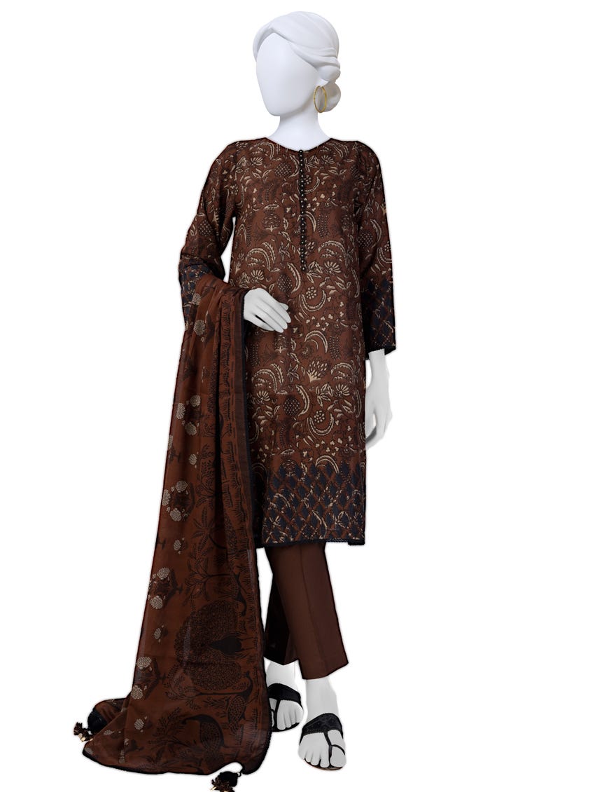 Black Lawn Unstitched 3 Piece Dress | Jlawn-S-23-608