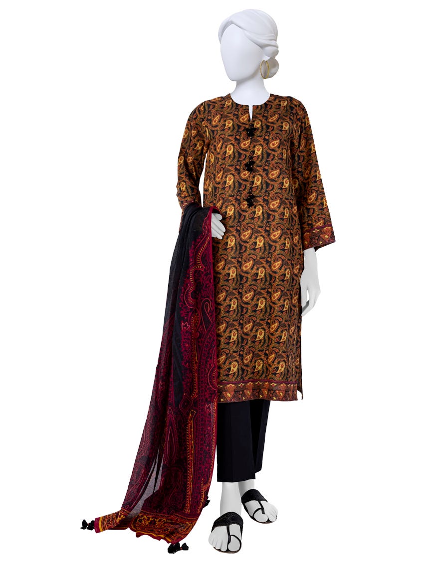 Maroon Lawn Unstitched 3 Piece Dress | Jlawn-S-23-621