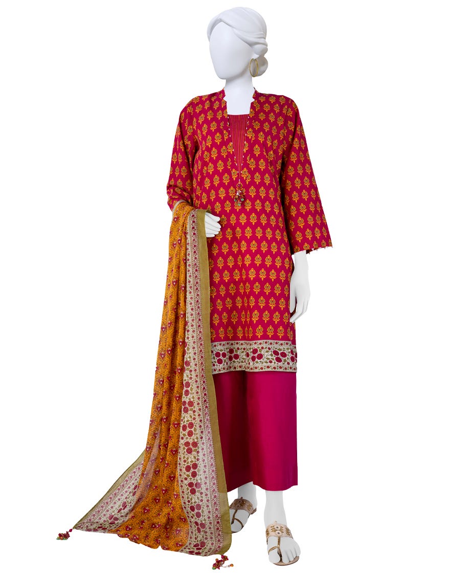 Yellow Lawn Unstitched 3 Piece Dress | Jlawn-S-23-626
