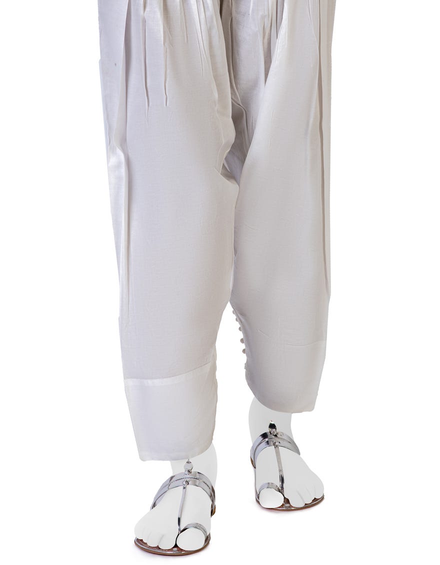 White Dyed Shalwar | Jjlt-S-23-8020D