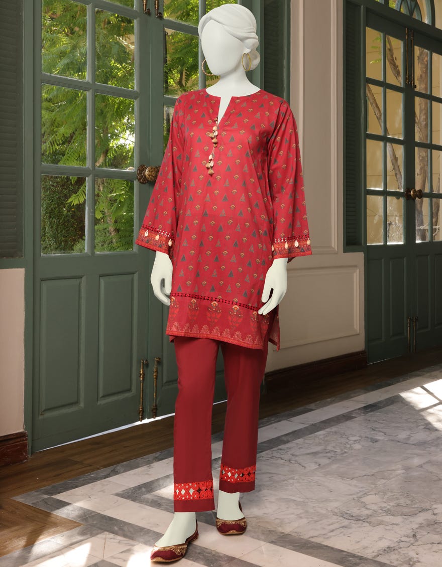 Maroon Lawn Unstitched 1Pc | Jlawn-S-Jsu-23-915