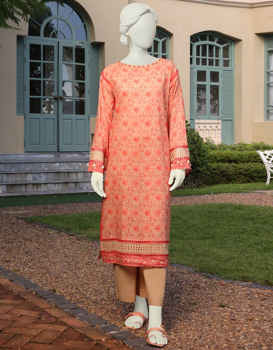 Orange Lawn Unstitched 1Pc | Jlawn-S-Jsu-23-919