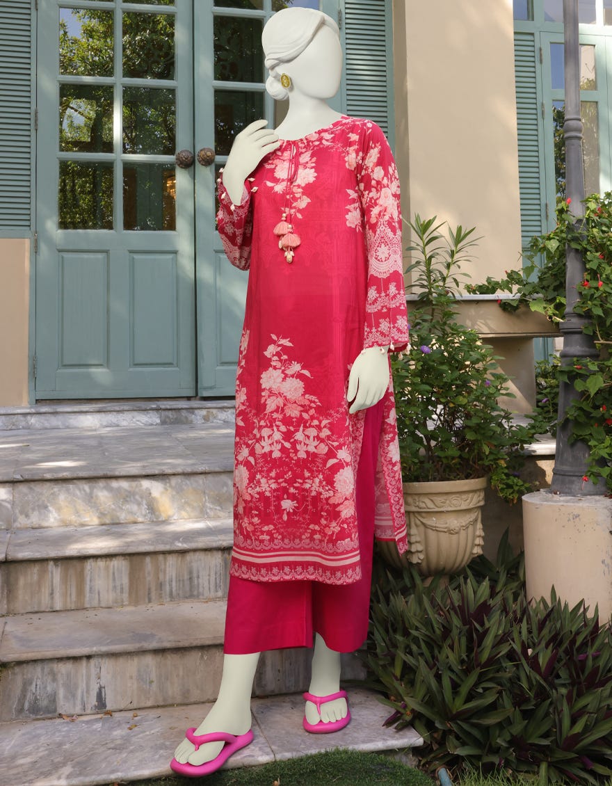 Magenta-Red Lawn Unstitched 1Pc | Jlawn-S-Jsu-23-922