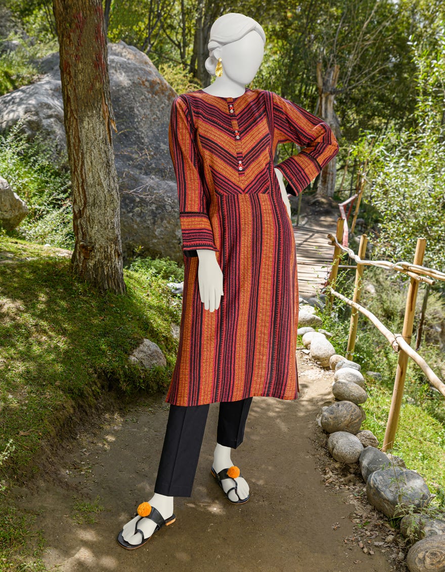 Brown Khaddar Unstitched 1Pc | Jjls-W-Jsu-23-934