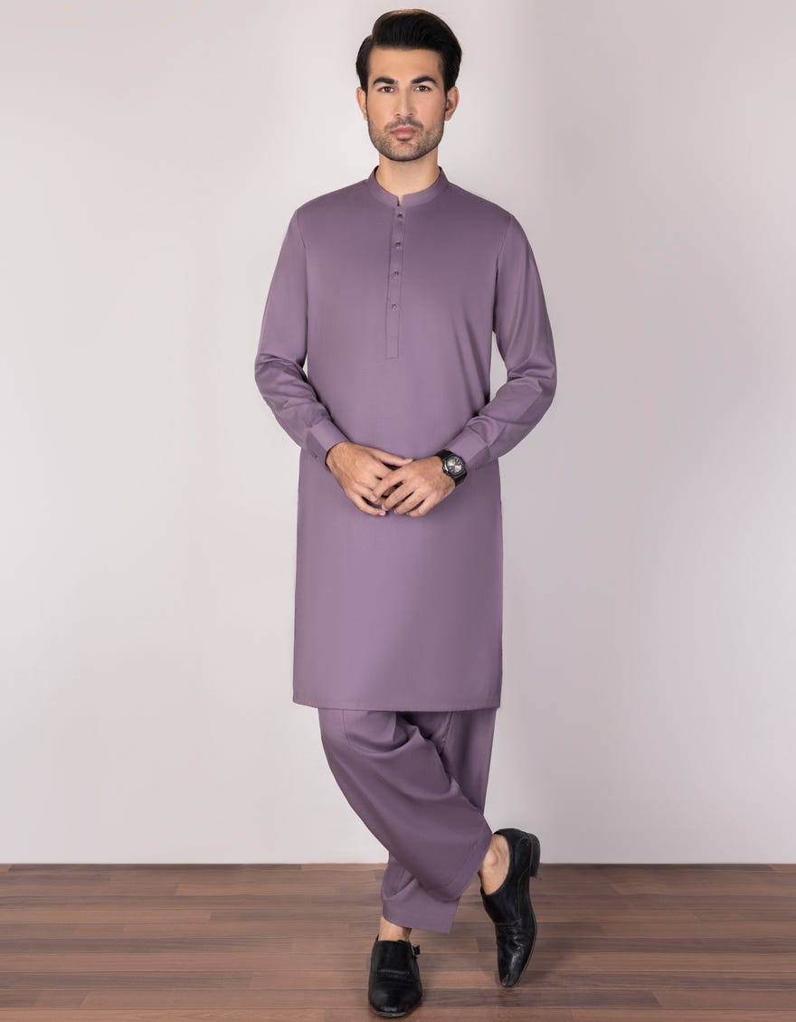 Purple Blended Unstitched Kameez Shalwar Fabric | Jjms-2313