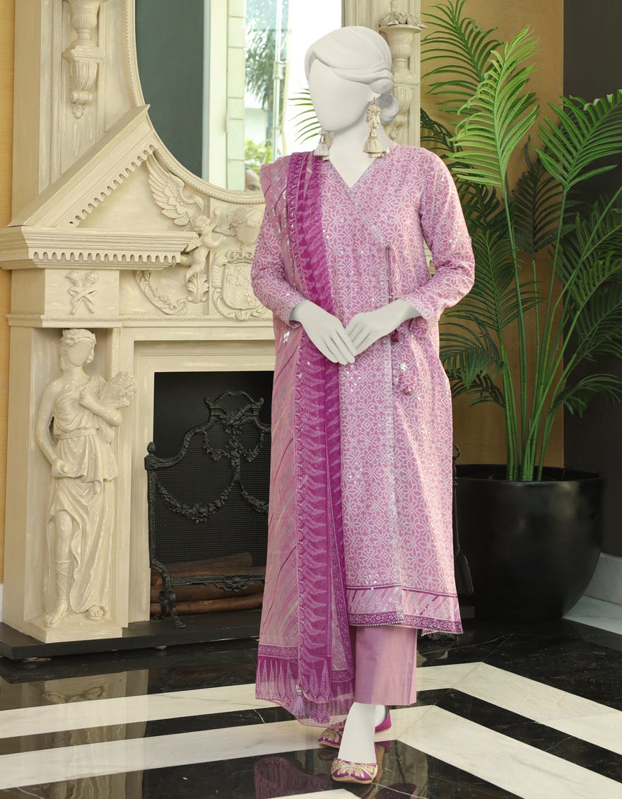Lilac Lawn 3 Piece Stitched Dress | Jlawn-S-24-022