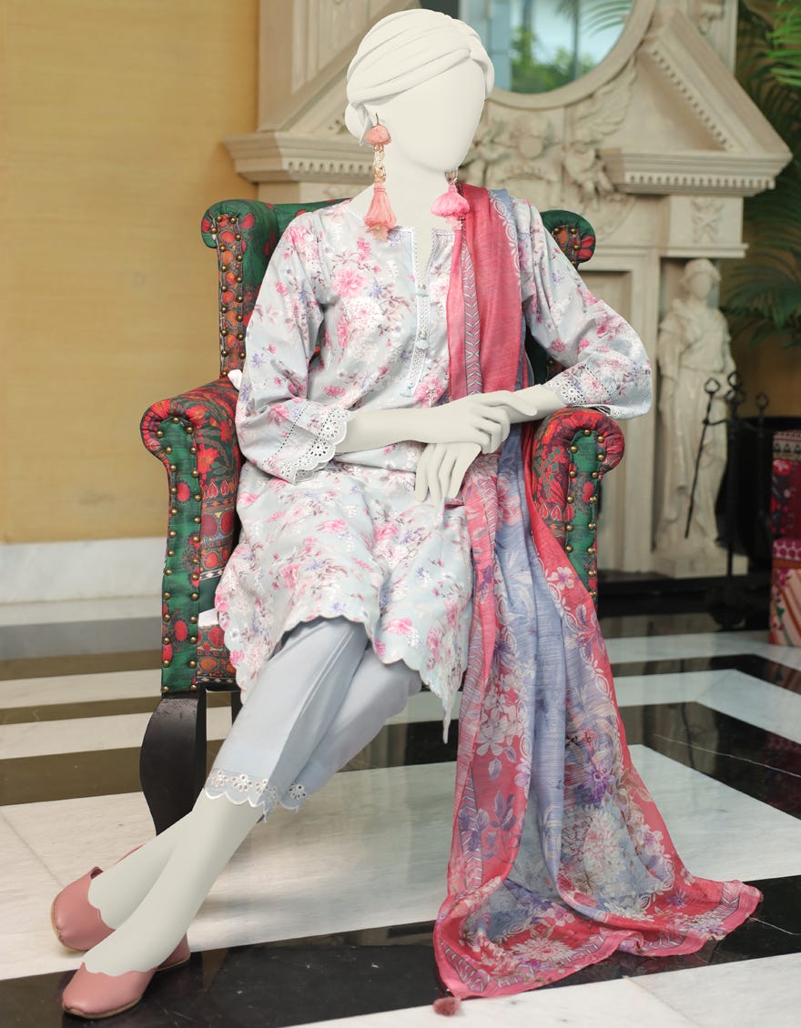 Grey Lawn 3 Piece Stitched Dress | Jlawn-S-24-032