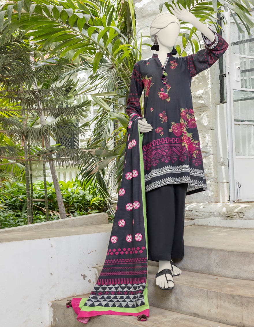 Multicolor Liminal Printed Unstitched 3 Piece Dress | Jjls-S-Jpwu-24-040