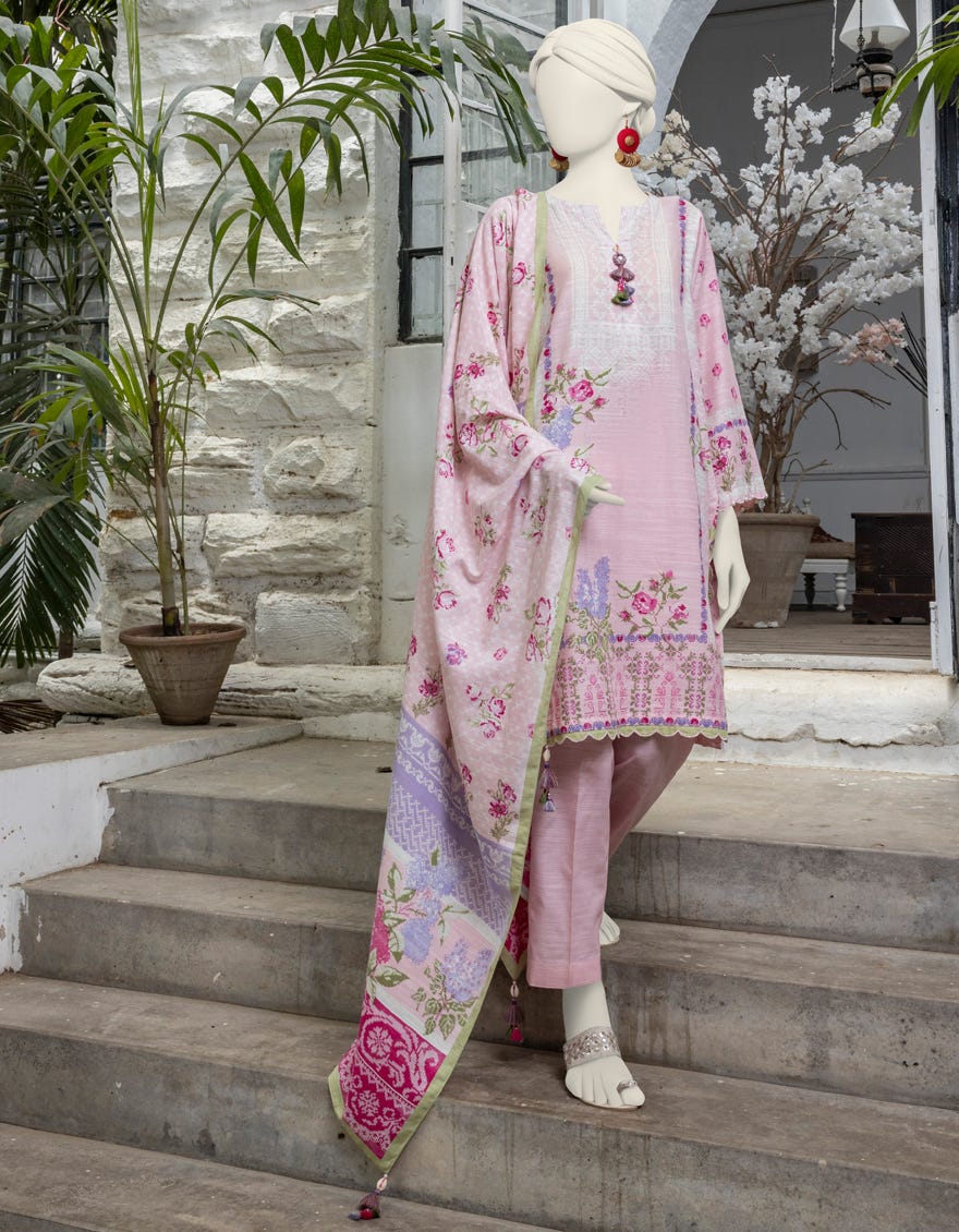 Multicolor Liminal Printed Unstitched 3 Piece Dress | Jjls-S-Jpwu-24-042