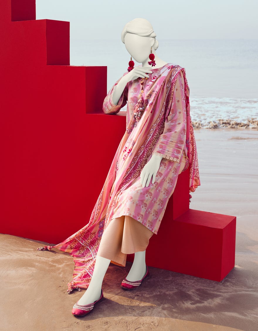 Pink Lawn Unstitched 3 Piece Dress | Jlawn-S-24-051