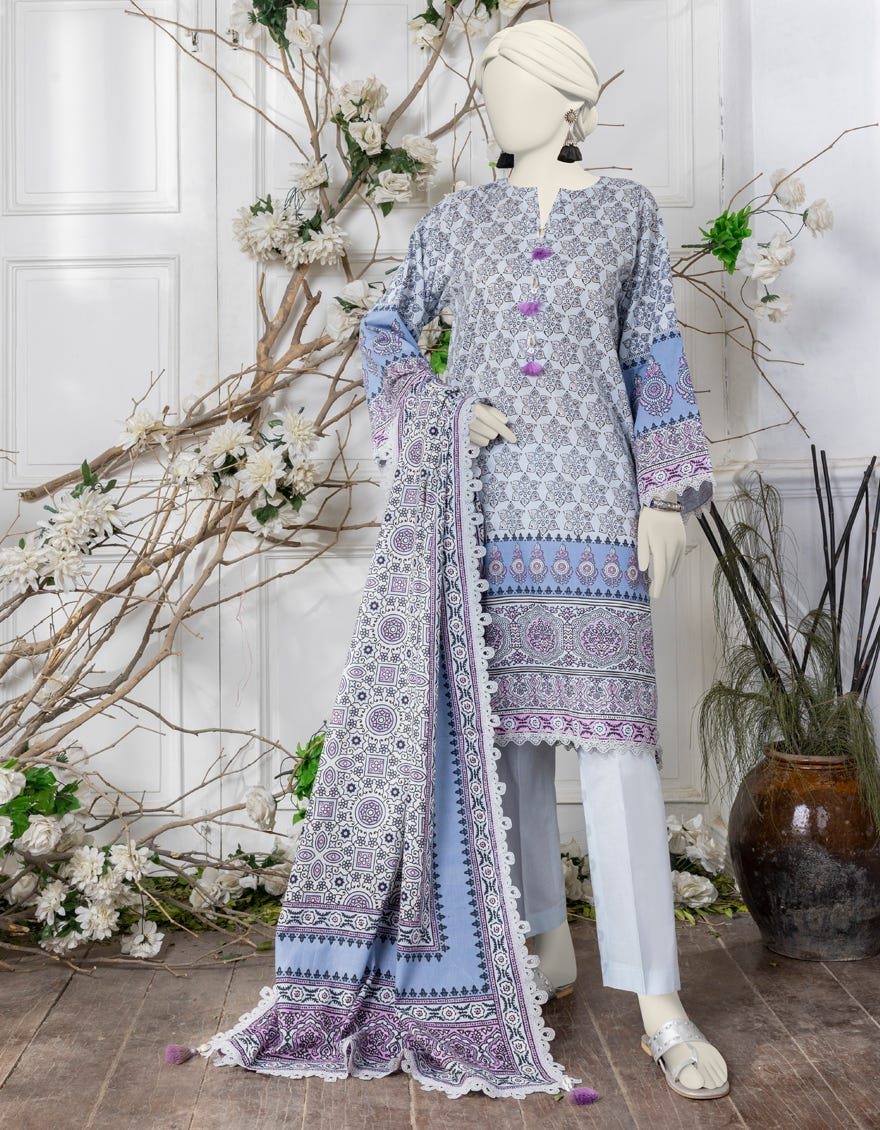 Multicolor Liminal Printed Unstitched 3 Piece Dress | Jjls-S-Jpwu-24-054