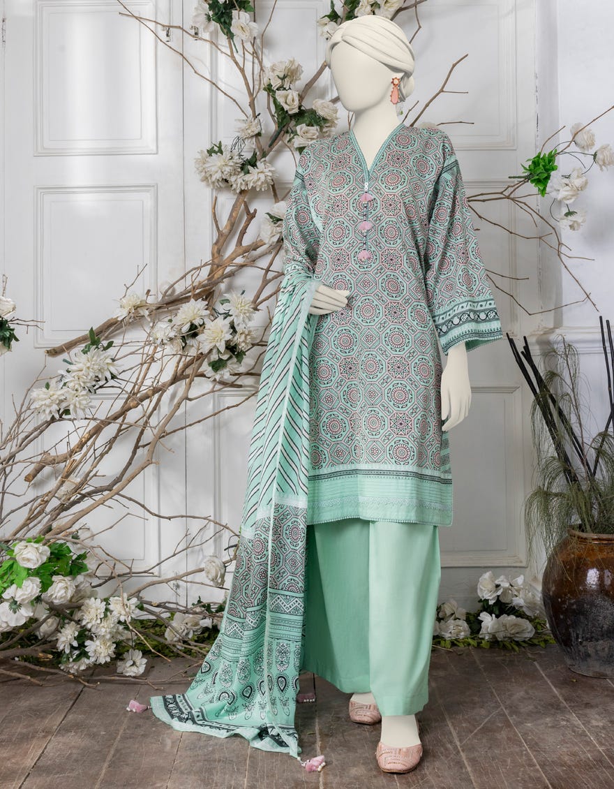 Multicolor Liminal Printed Unstitched 3 Piece Dress | Jjls-S-Jpwu-24-055