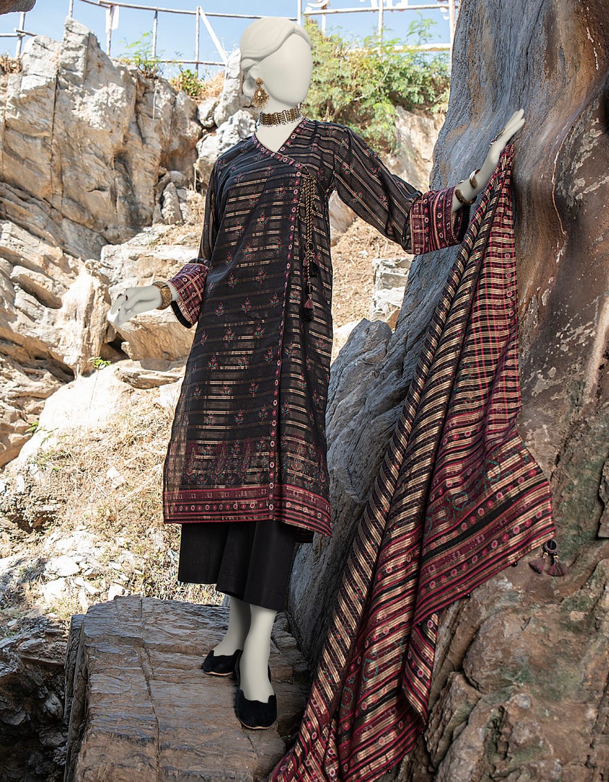 Black Lawn Unstitched 3 Piece Dress | Jlawn-S-24-057