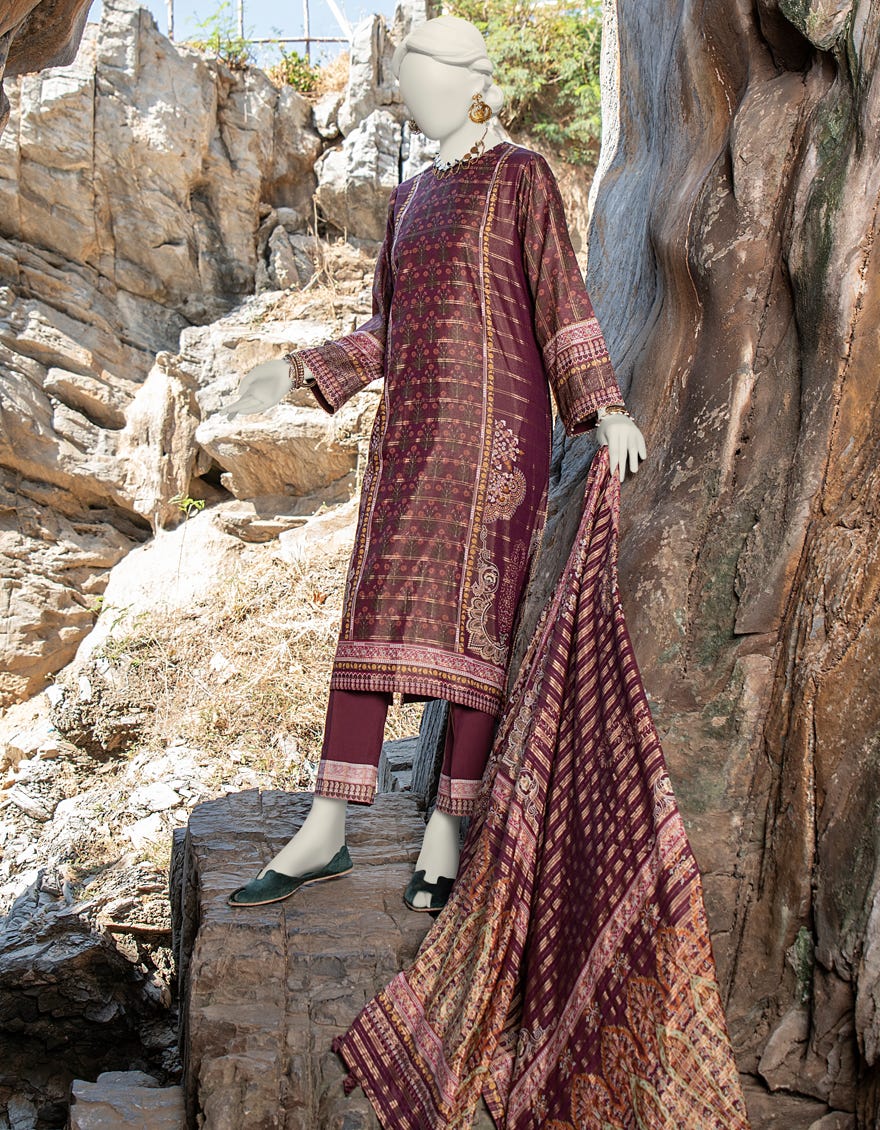 Brown Lawn Unstitched 3 Piece Dress | Jlawn-S-24-059