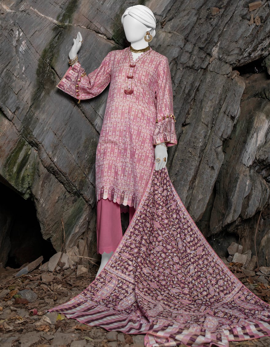 Pink Lawn Unstitched 3 Piece Dress | Jlawn-S-24-061