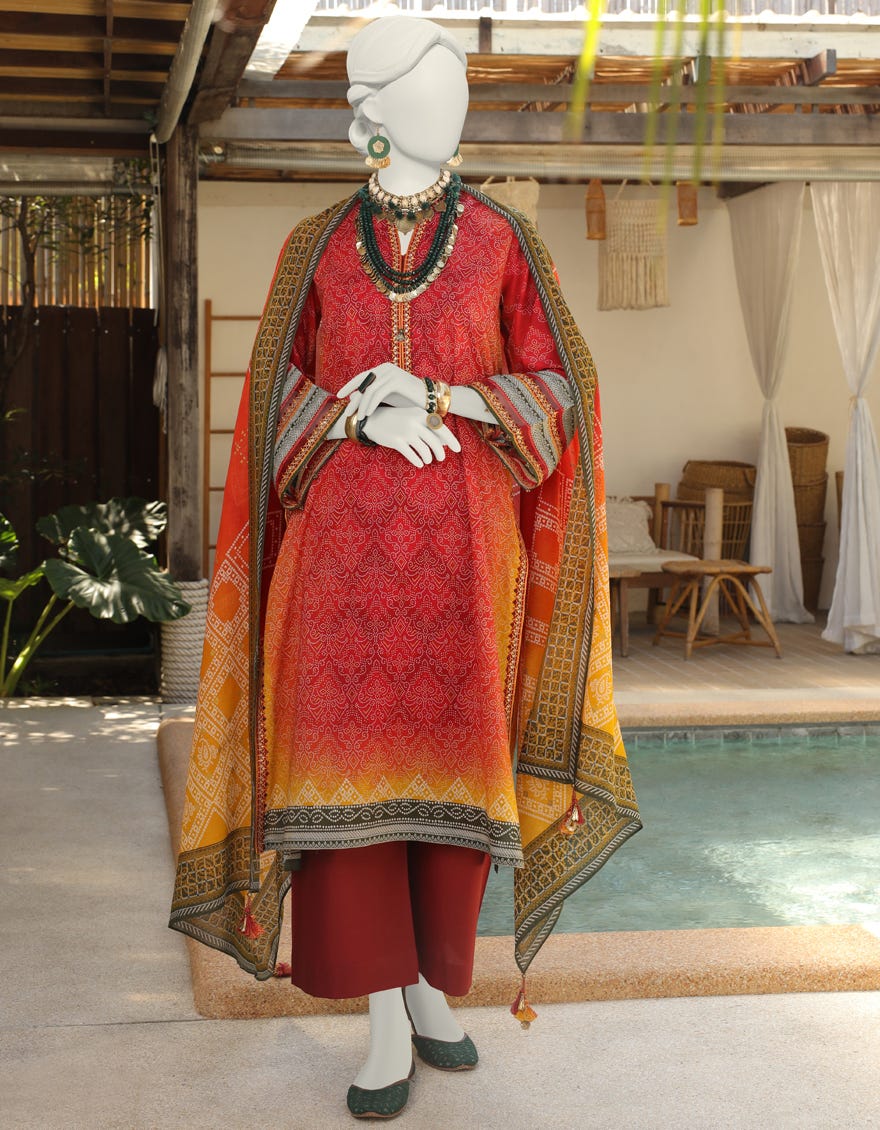 Multicolor Lawn Unstitched 3 Piece Dress | Jlawn-S-24-065