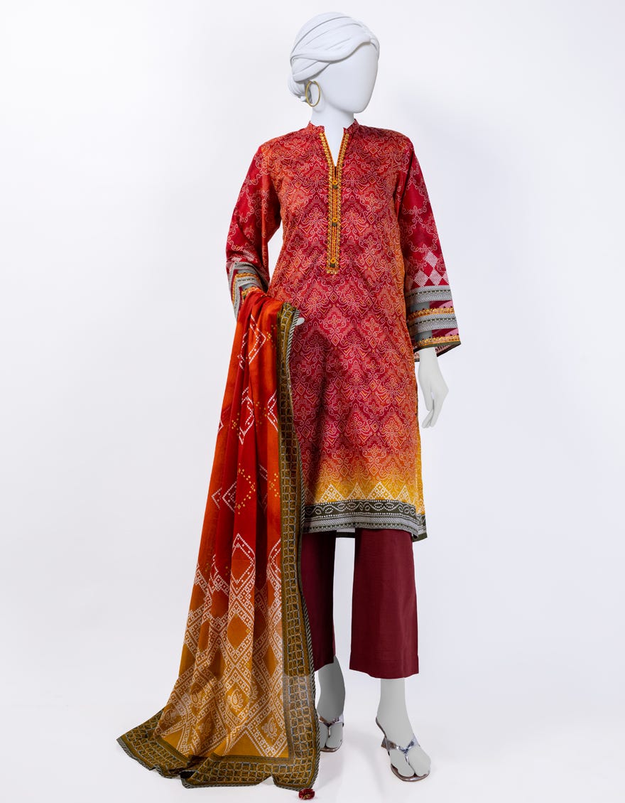 Multicolor Lawn 3 Piece Stitched Dress | Jlawn-S-24-065