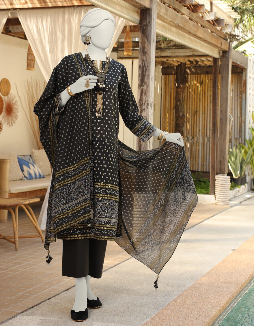 Black Lawn Unstitched 3 Piece Dress | Jlawn-S-24-067