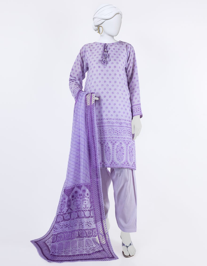 Lilac Lawn 3 Piece Stitched Dress | Jlawn-S-24-073
