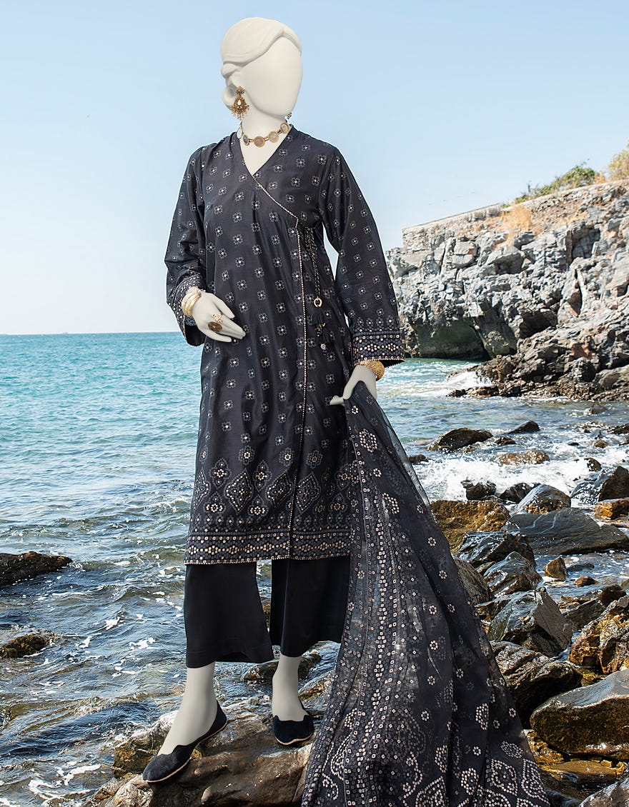 Black Lawn Unstitched 3 Piece Dress | Jlawn-S-24-076