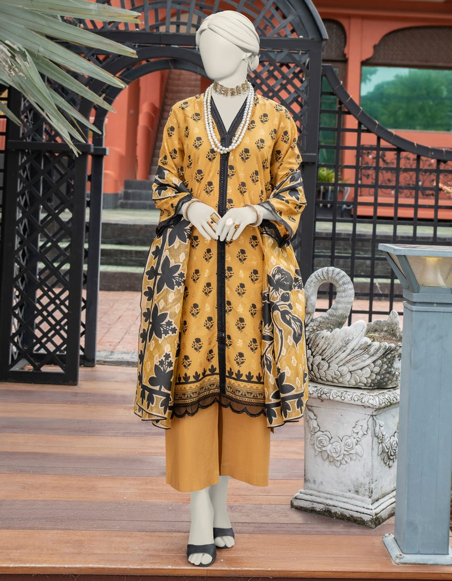 Yellow Lawn Unstitched 3 Piece Dress | Jlawn-S-24-088